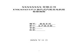 汽輪機檢修規程doc