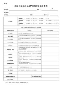危險化學(xué)品企業(yè)燃氣使用安全檢查表docx