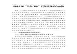 2022年“三年行動(dòng)”開(kāi)展情況工作總結(9頁(yè))docx