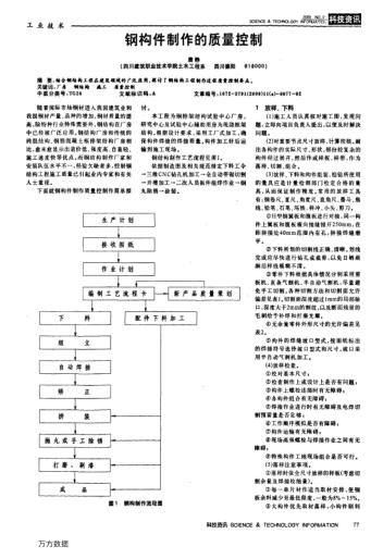 鋼構件制作的質(zhì)量控制